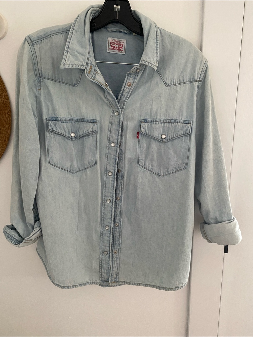 Levi's Faded Light Blue Denim Western Shirt